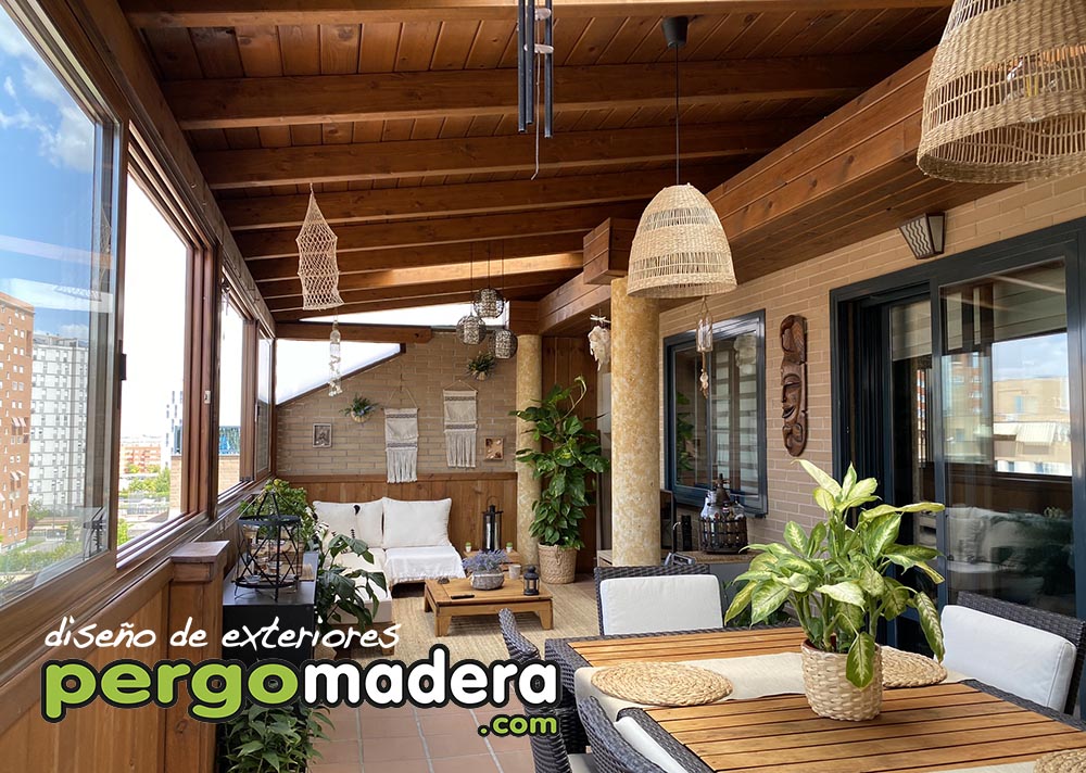 cerramiento porche madera