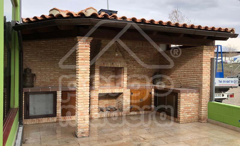 Estructuras de con barbacoa para jardín y patio