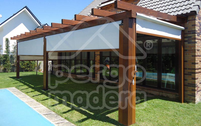 Pergola de madera rústica, Porche de madera de carpinteria …